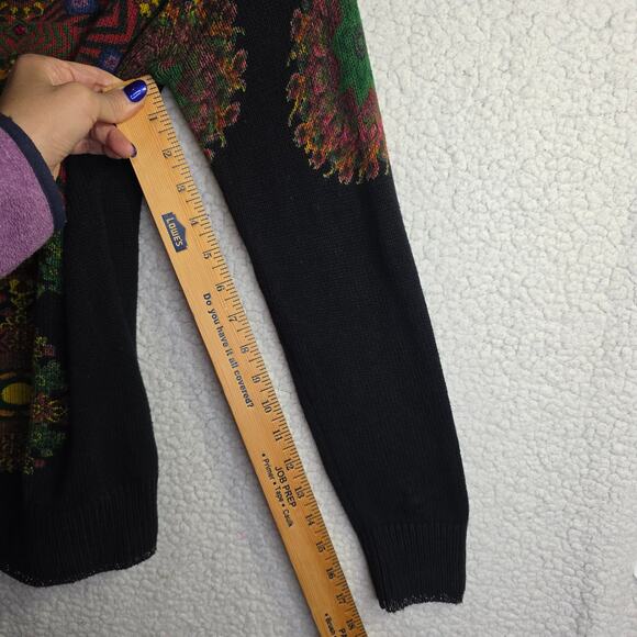 Desigual Sm Vintage Geometric Floral n Emblished Gems sweater Crawl Neck Stylish - Picture 7 of 15